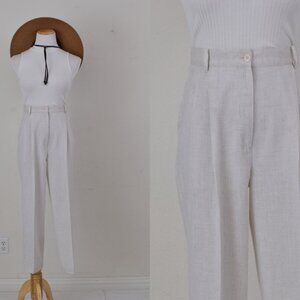 Vintage 90s High Waist Poly Blend Pleated Pants | 30 waist‎